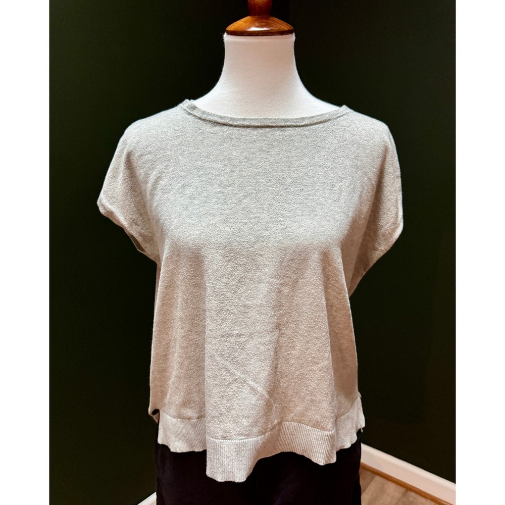Patagonia Gray‎ Short Sleeve Lightweight Ribbed Hem Sweater Women's S